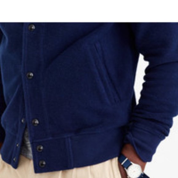 J. Crew Fleece Varsity Jacket - Picture 2 of 4